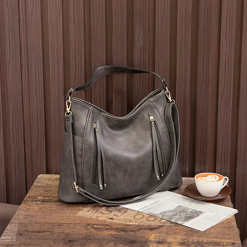 Women's Tassel Zip Shoulder Bag