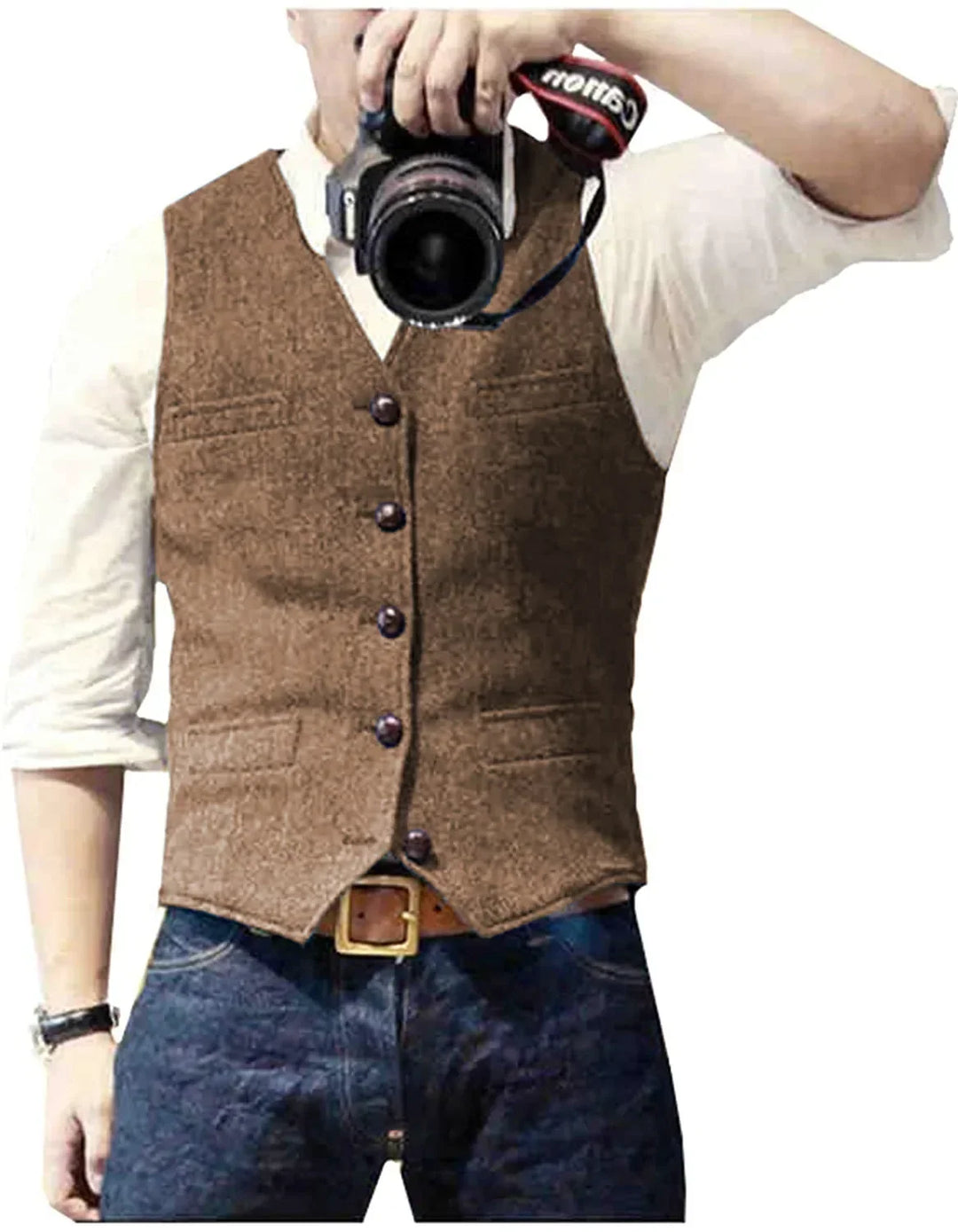 Bill | Classic Herringbone Tweed Waistcoat