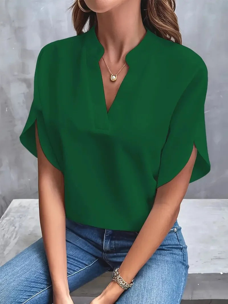Mindy | Soft Elegant V-Neck Blouse