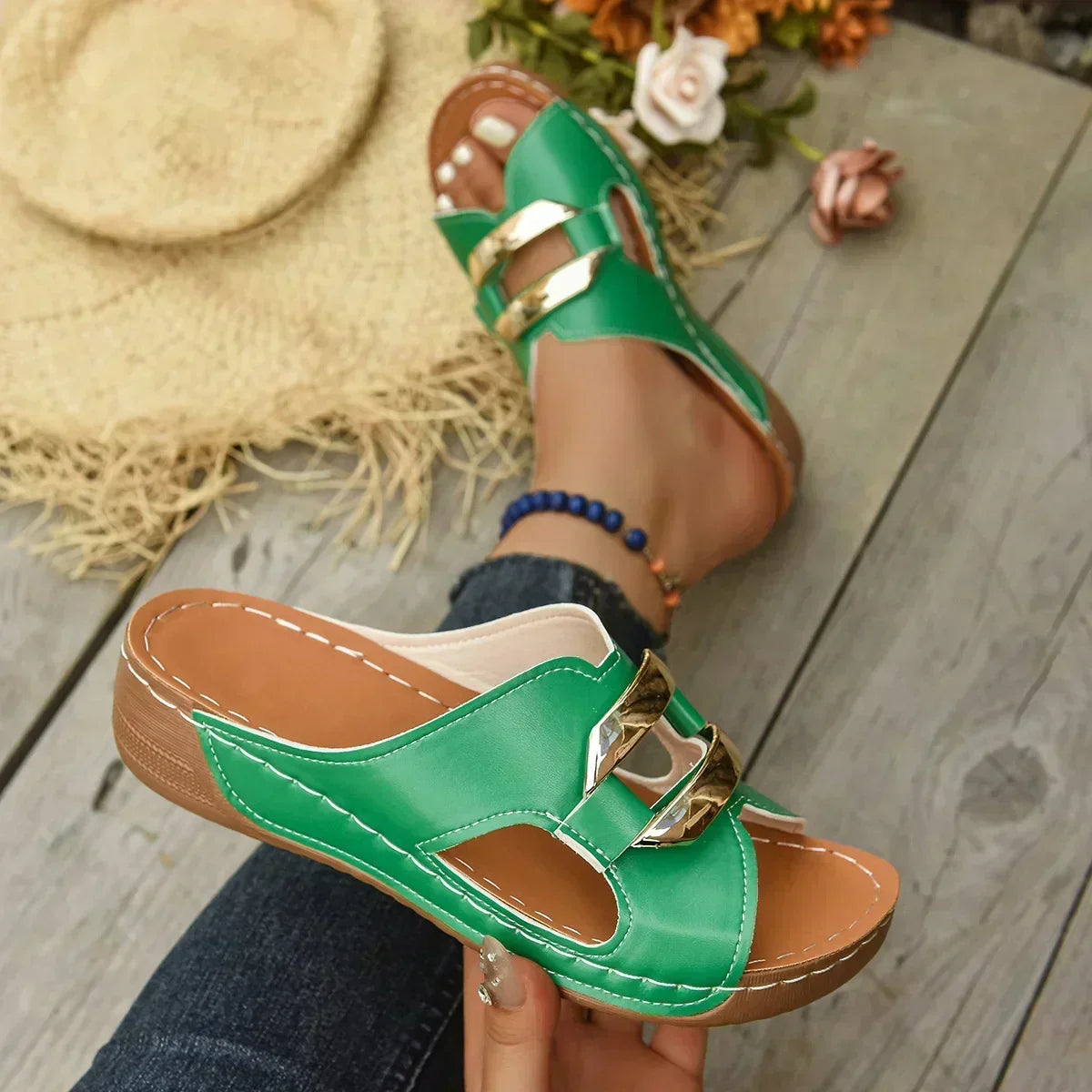 Women's Cushioned Arch Support Wedge Sandals