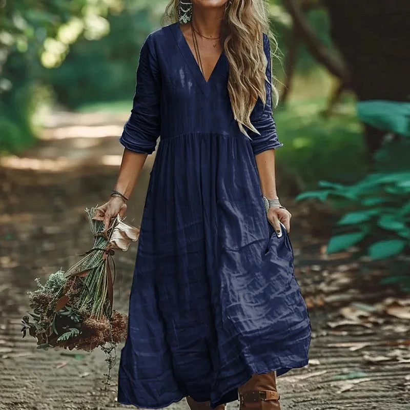 Petra - Cotton Linen Maxi Dress