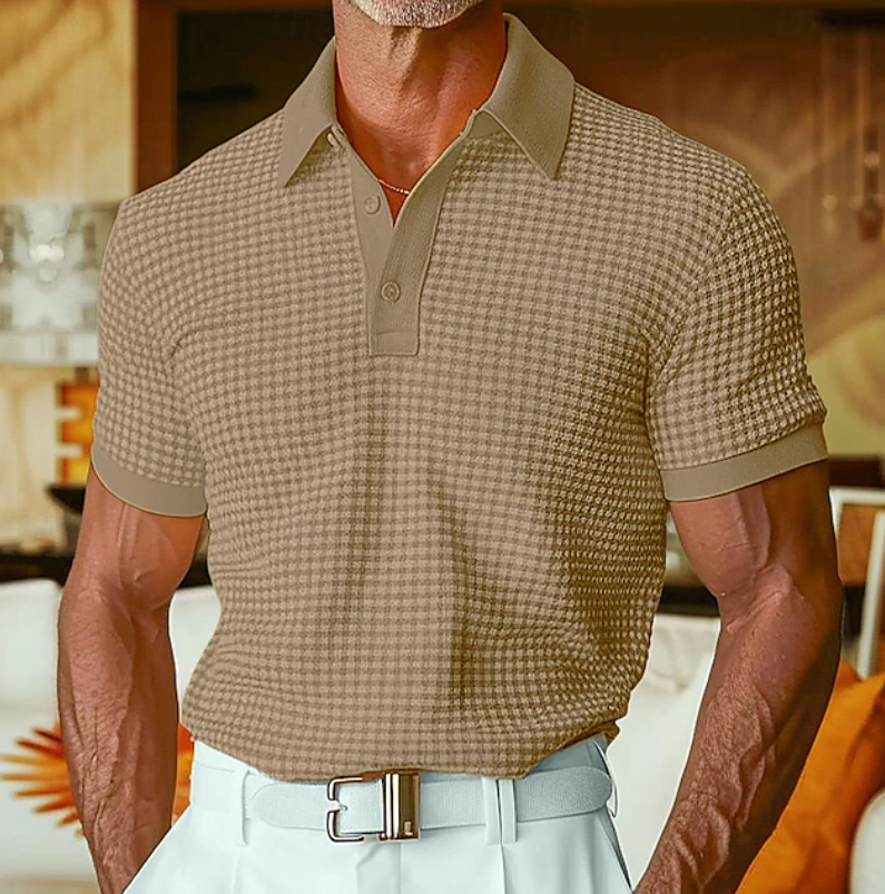 Brett | Casual Textured Waffle Collar Shirt
