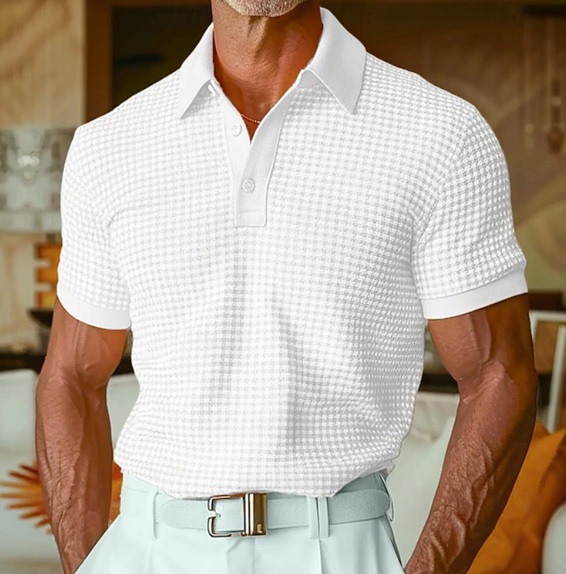 Brett | Casual Textured Waffle Collar Shirt