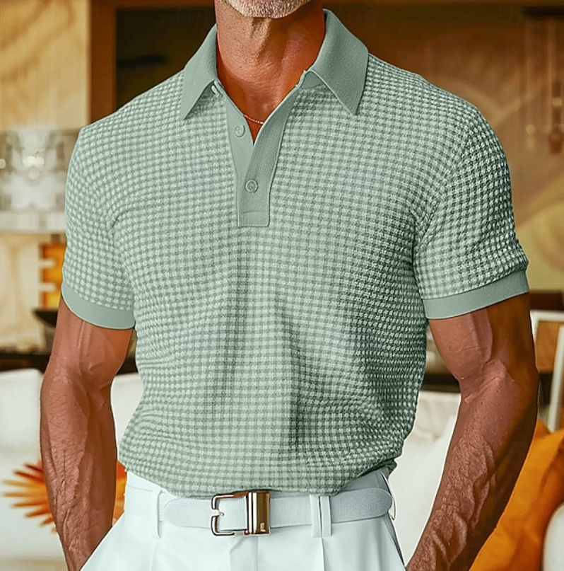 Brett | Casual Textured Waffle Collar Shirt