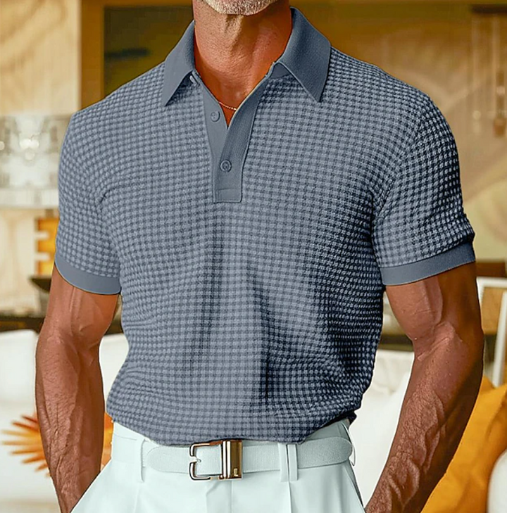 Brett | Casual Textured Waffle Collar Shirt