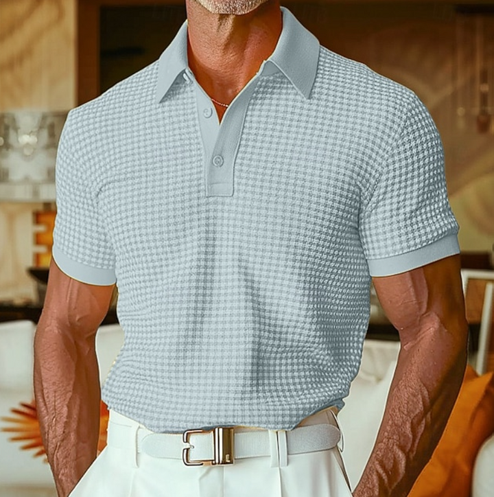 Brett | Casual Textured Waffle Collar Shirt