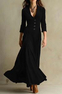 Kristin | Elegant V-Neck Maxi Dress