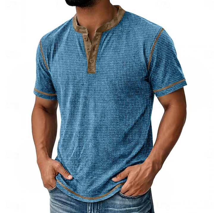 Lloyd | Textured Henley Short Sleeve T-Shirt