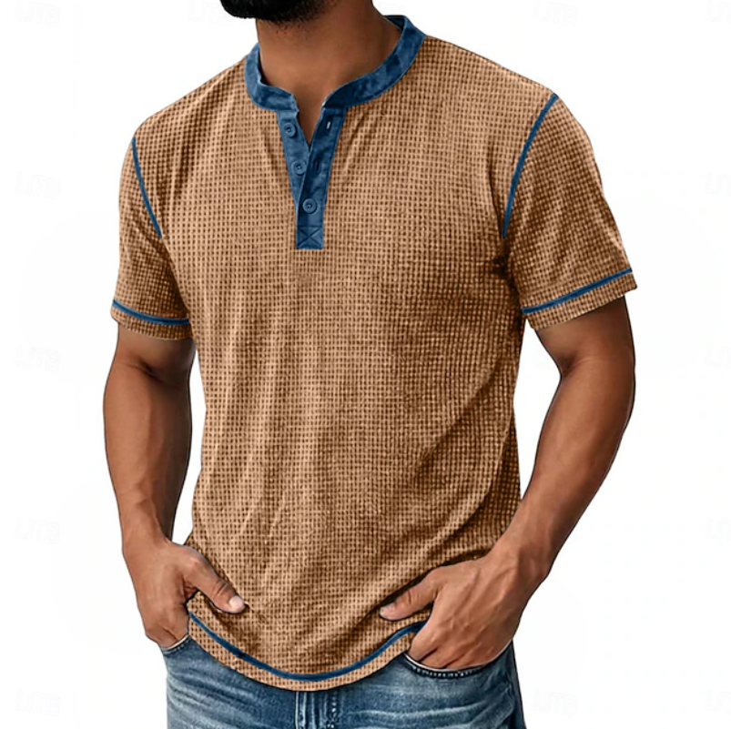 Lloyd | Textured Henley Short Sleeve T-Shirt