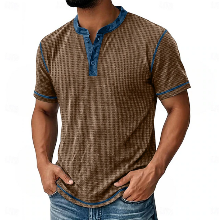 Lloyd | Textured Henley Short Sleeve T-Shirt