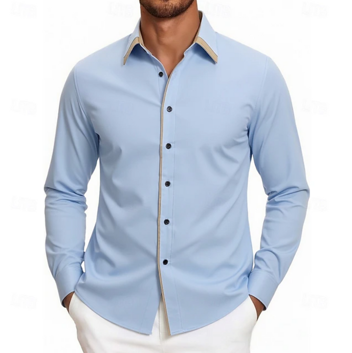 Ruben | Contrast Trim Long Sleeve Shirt