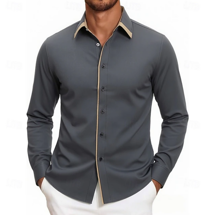 Ruben | Contrast Trim Long Sleeve Shirt