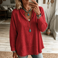 Jada | Relaxed V-Neck Tunic Blouse