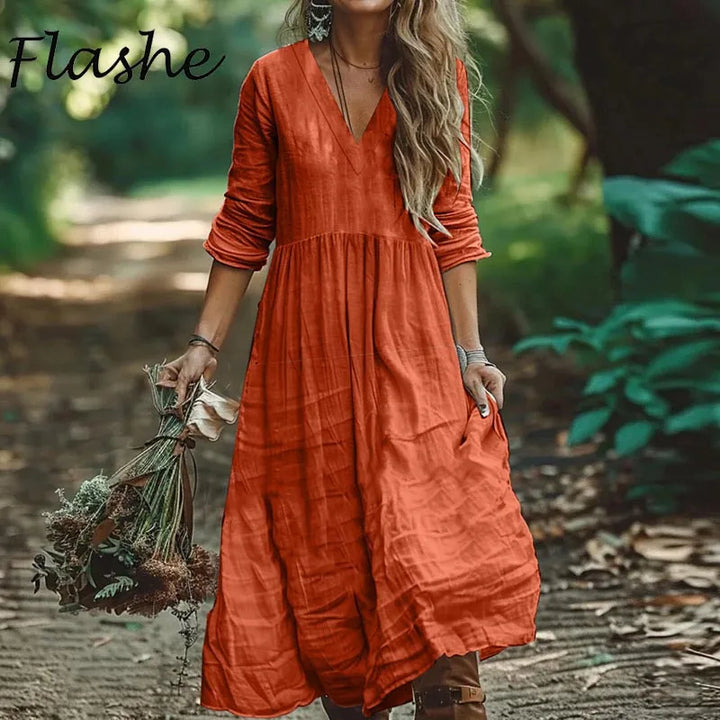 Petra - Cotton Linen Maxi Dress