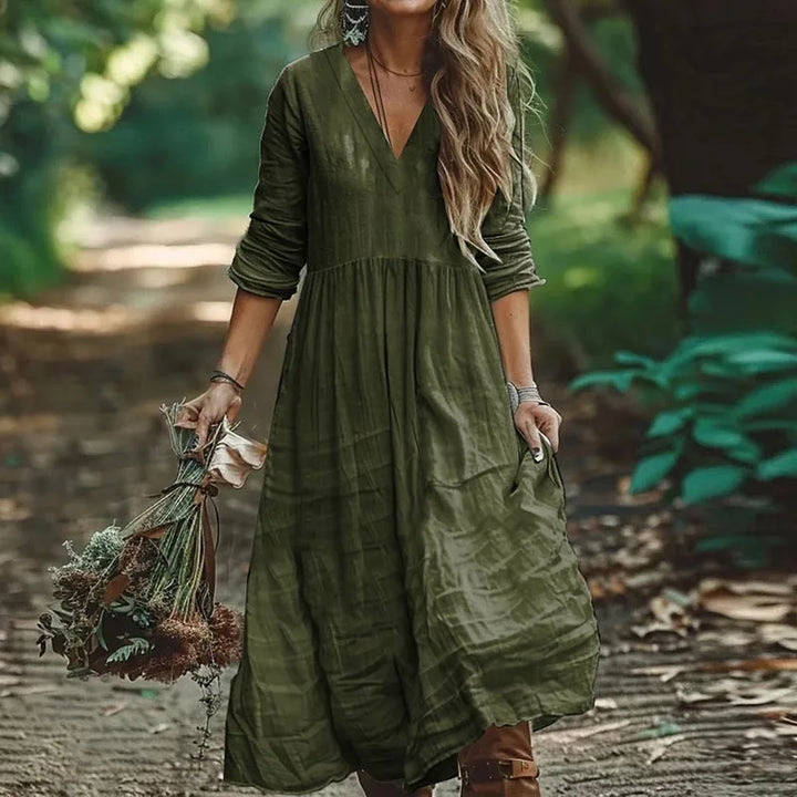 Petra - Cotton Linen Maxi Dress