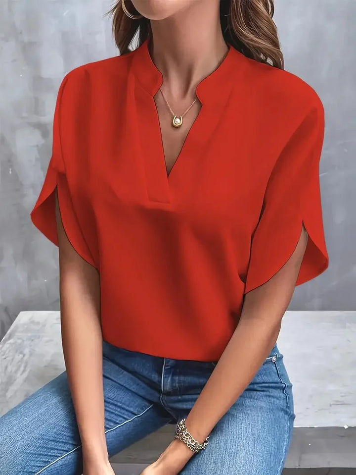 Mindy | Soft Elegant V-Neck Blouse