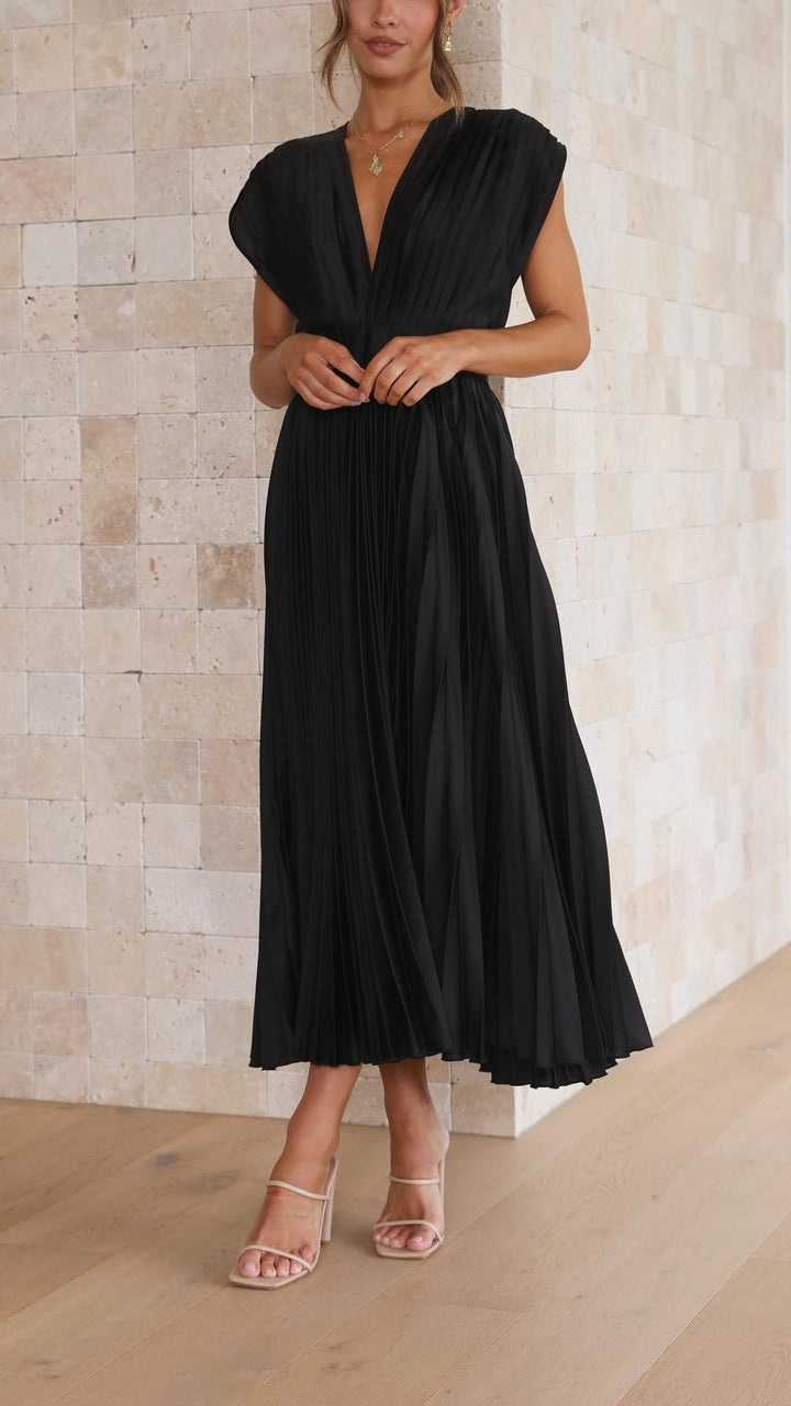 Leann | Pleated Maxi Wedding Guest Dress