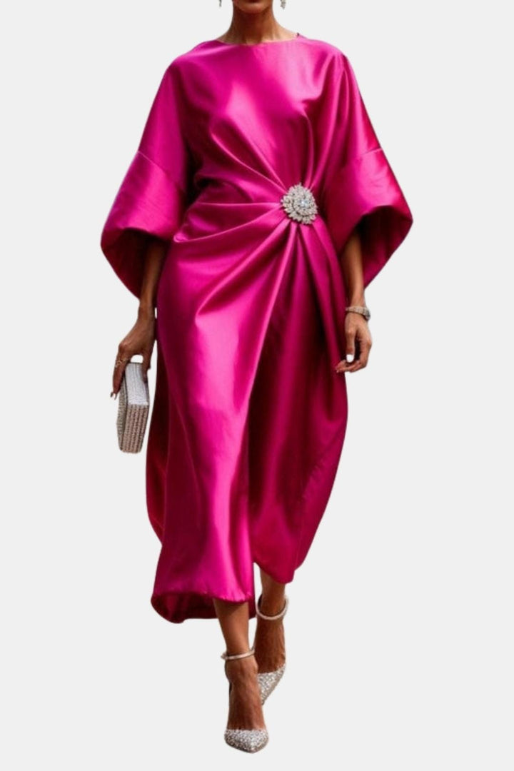 Courtney | Elegant Wide Sleeve Satin Dress