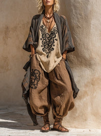 Maritza | Bohemian Art Print Three-Piece Clothing Set
