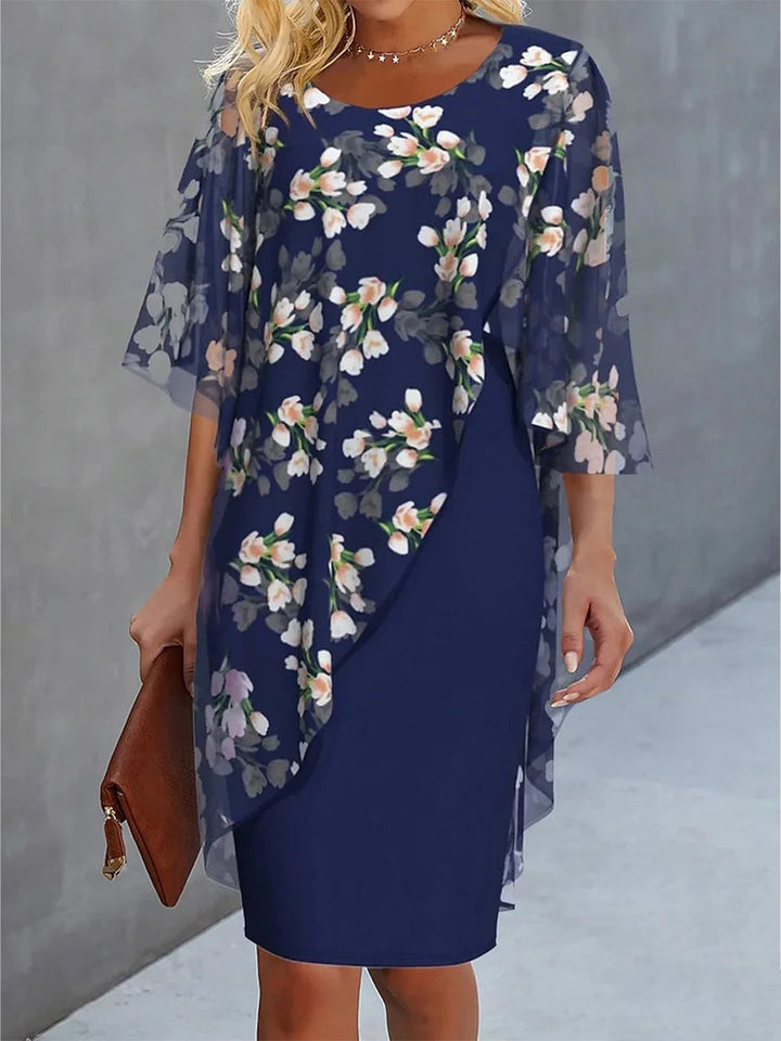 Hilary | Chiffon Floral Patchwork Party Dress