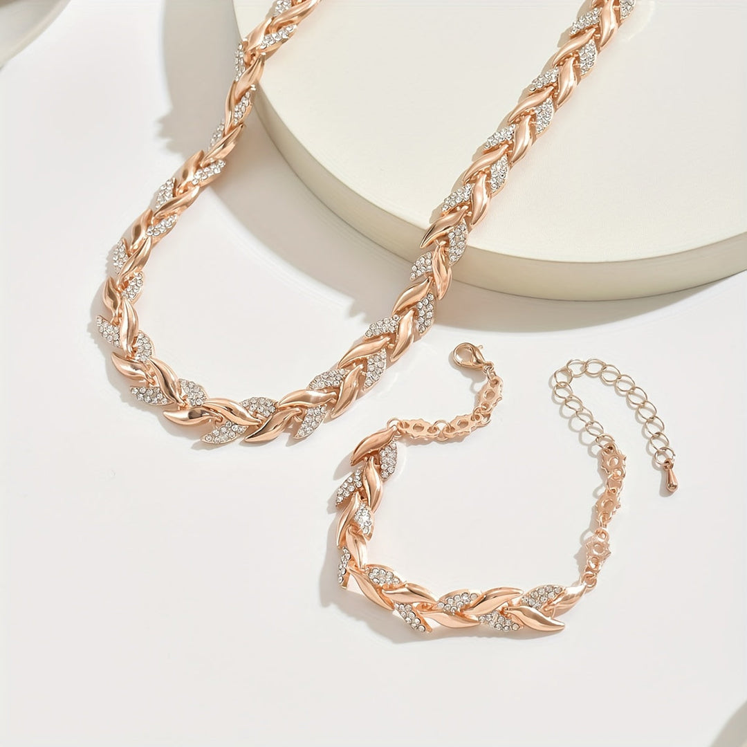 Erika | Sparkling Leaf Jewelry Set