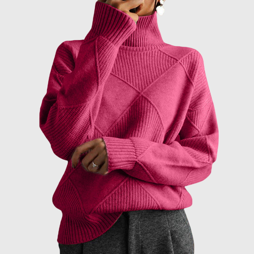 Tabatha | Geometric Turtleneck Sweater