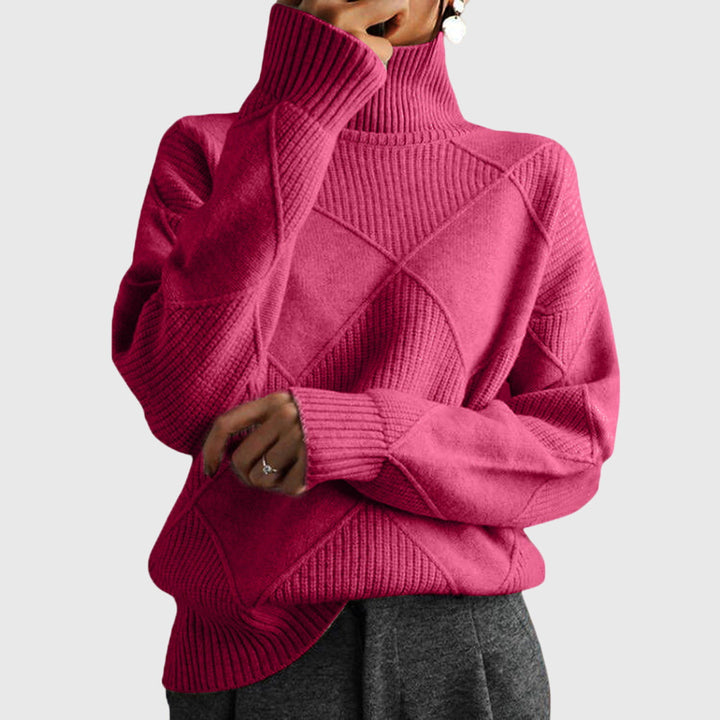 Tabatha | Geometric Turtleneck Sweater