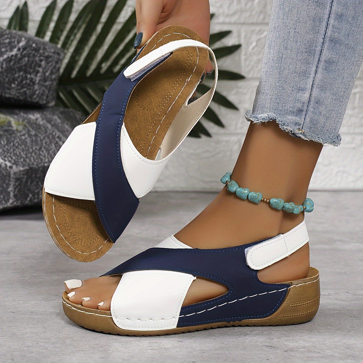 Women's Ergonomic Multi Strap Wedge Sandals