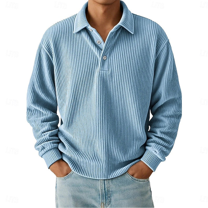 Troy | Textured Long-Sleeve Polo Shirt