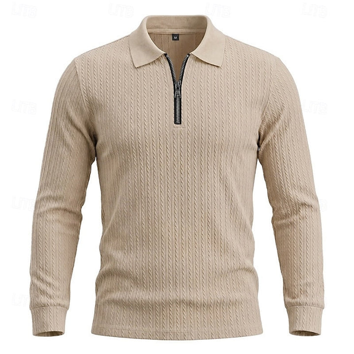 Mason | Textured Quarter-Zip Polo Shirt