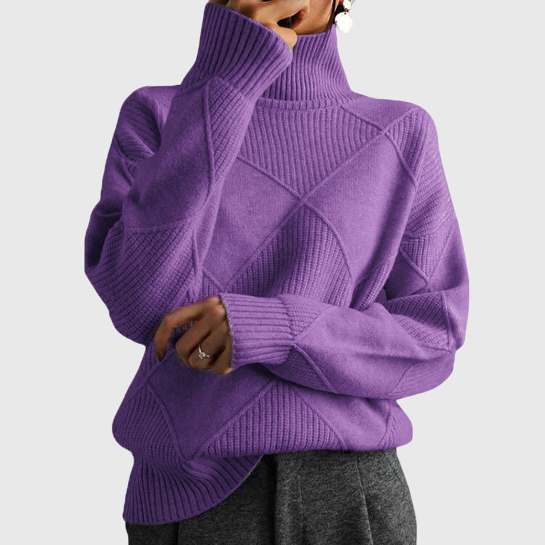 Tabatha | Geometric Turtleneck Sweater