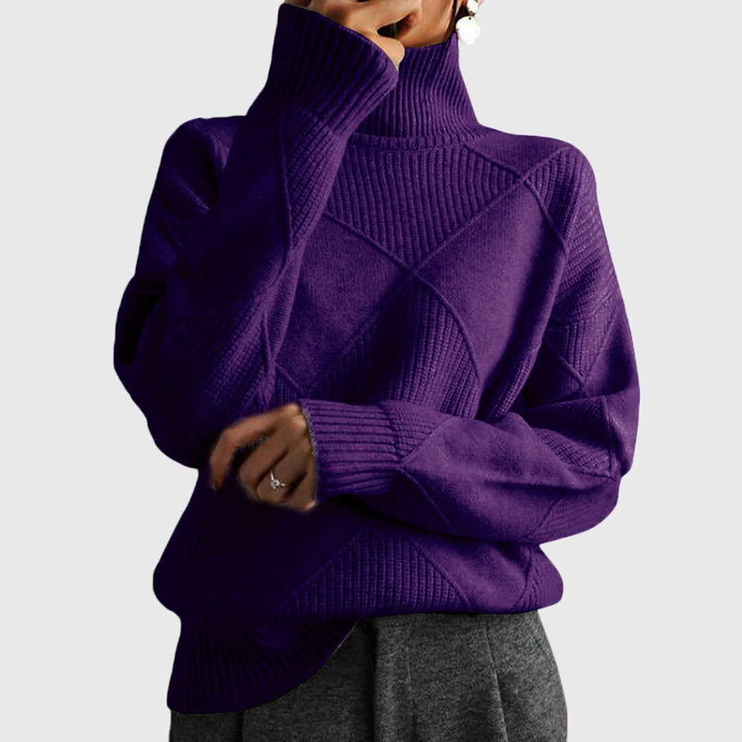 Tabatha | Geometric Turtleneck Sweater