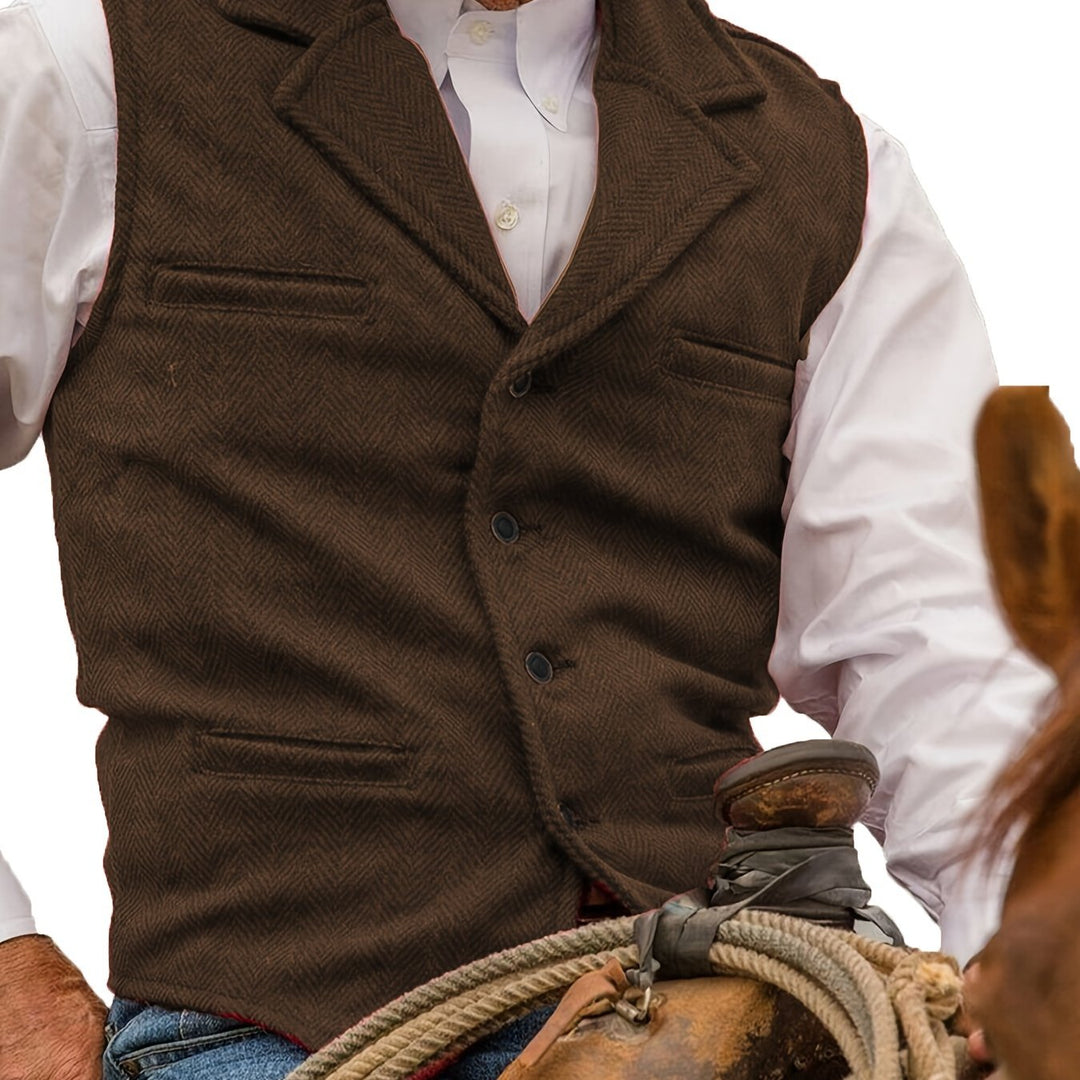 Miles | Heritage Herringbone Vest