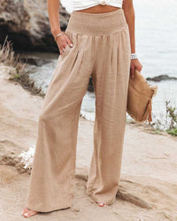 Angelique | Linen Wide-Leg Beach Pants