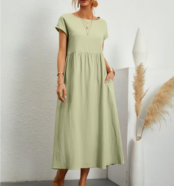 Breezy | Cotton-Linen Sleeveless Pocket Dress