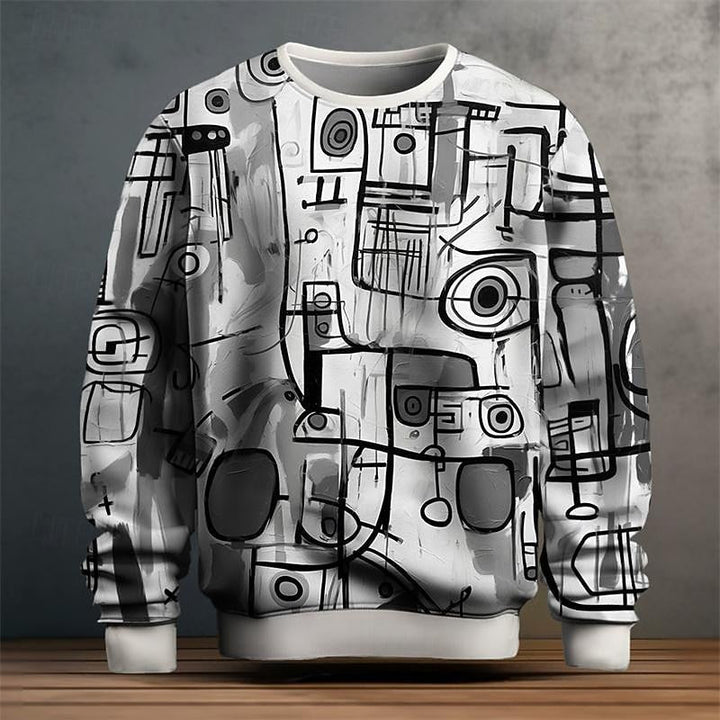 Gilbert | Artful Print Crew Neck Sweatshirt
