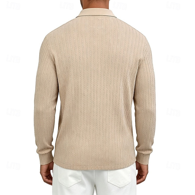 Mason | Textured Quarter-Zip Polo Shirt