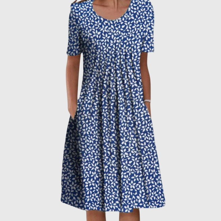 Ashlyn | Elegant Round Neck Printed Dress
