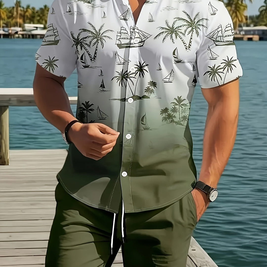 Ernest | Coastal Print Shirt and Shorts Set
