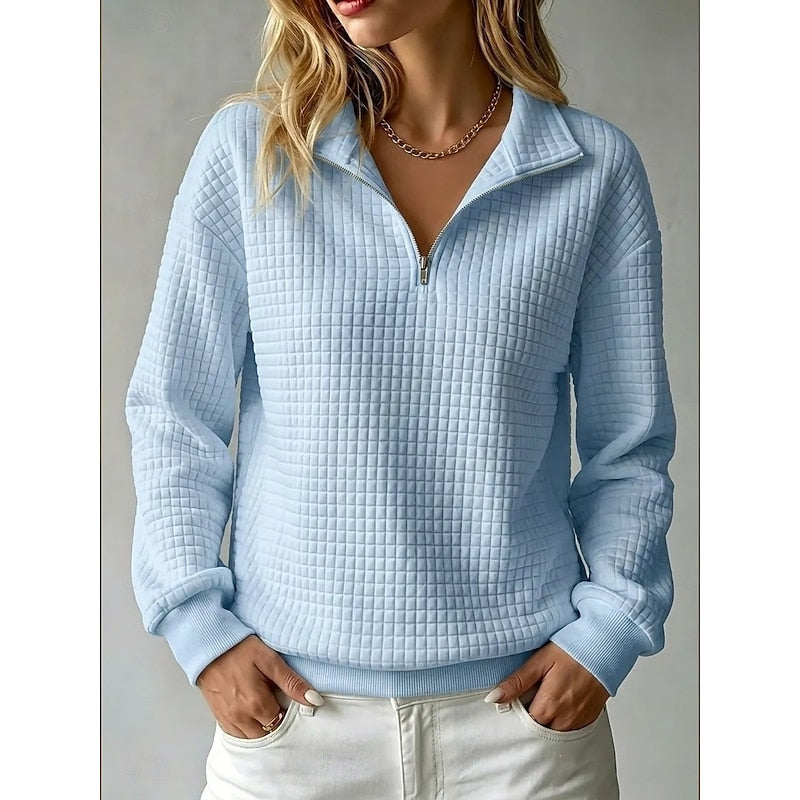Juanita | Textured Half-Zip Sweatshirt