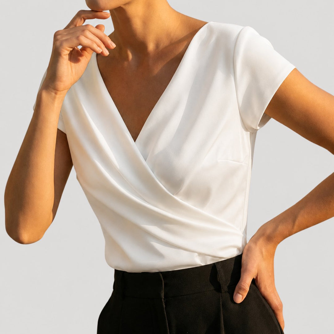 Julia | Draped Wrap Blouse