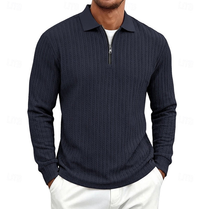 Mason | Textured Quarter-Zip Polo Shirt