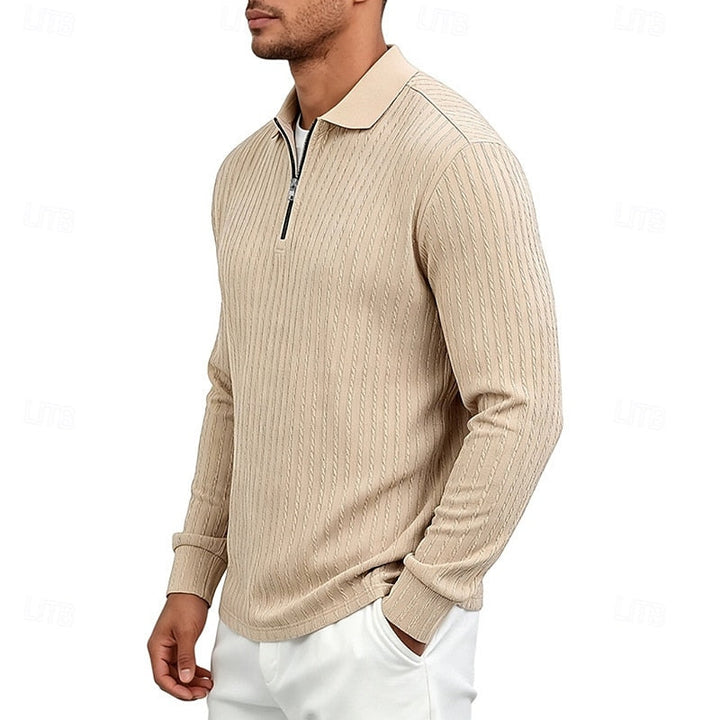 Mason | Textured Quarter-Zip Polo Shirt