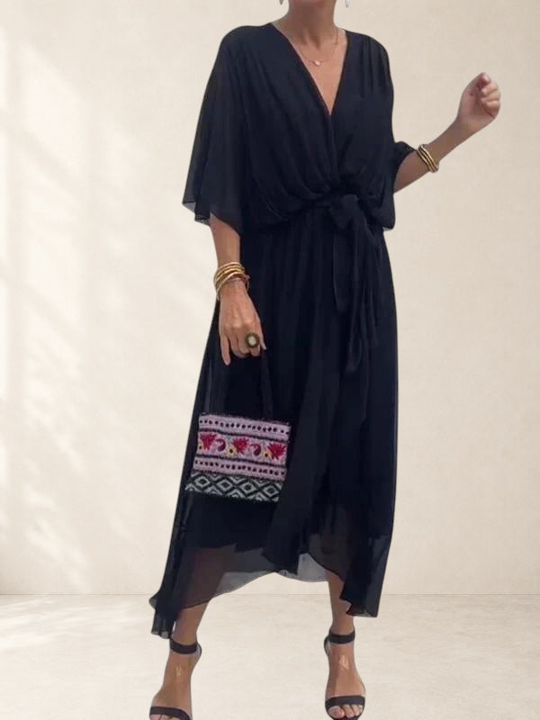 Women's Elegant V Neck A Line Dress