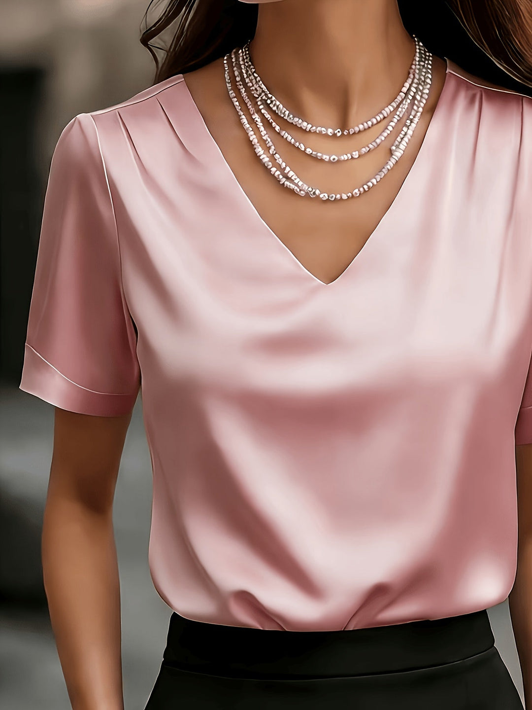 Alexis | Draped V-Neck Blouse