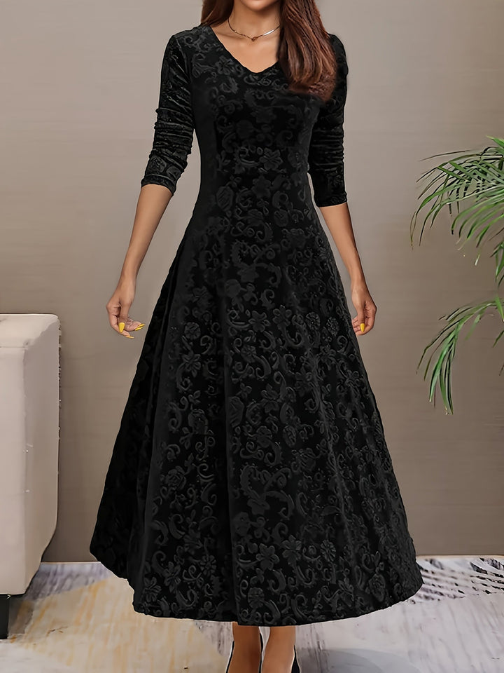 Christy | Elegant Long-Sleeve Midi Dress