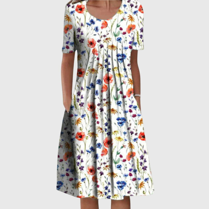 Ashlyn | Elegant Round Neck Printed Dress