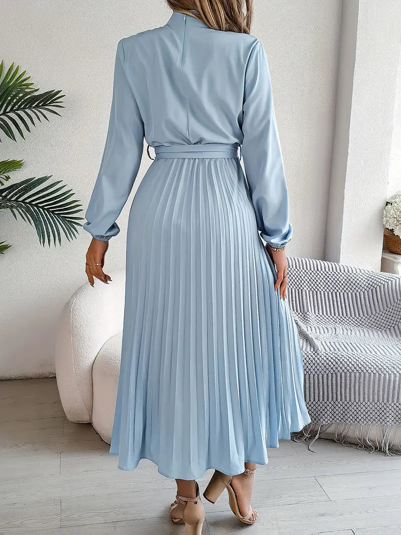 Tammie | Long-Sleeve Belted Waist Midi Dress