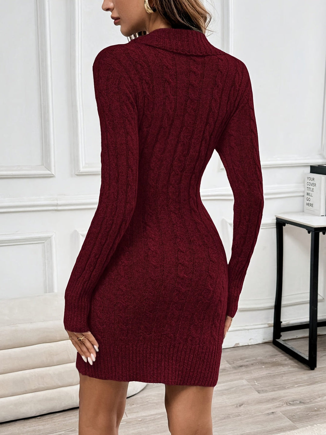Mariah | Cable-Knit Halloween V-Neck Dress
