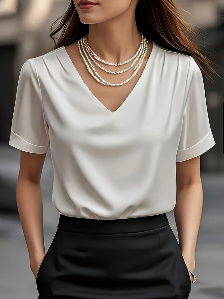 Alexis | Draped V-Neck Blouse